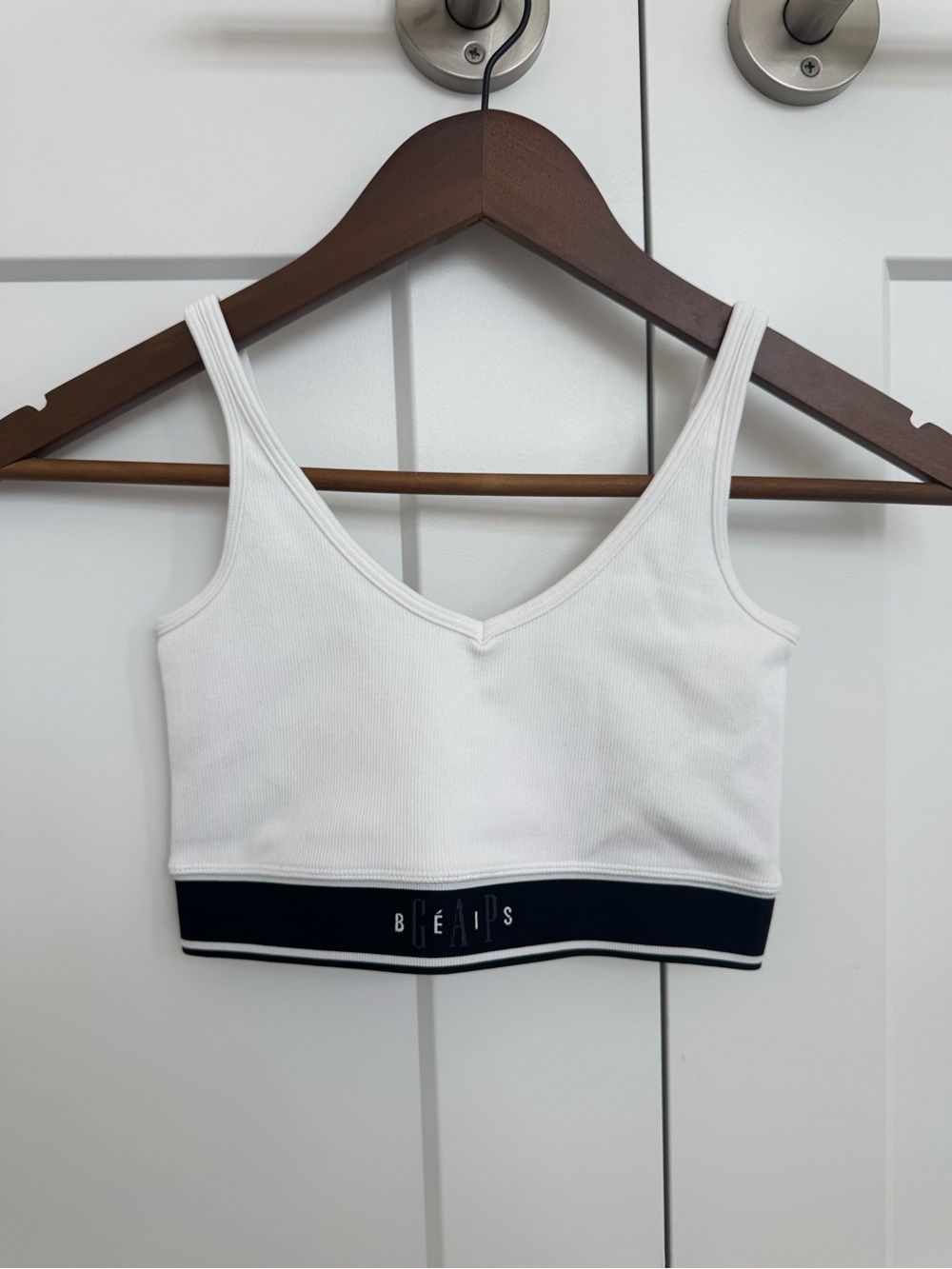 GAP White Ribbed Unlined Bra